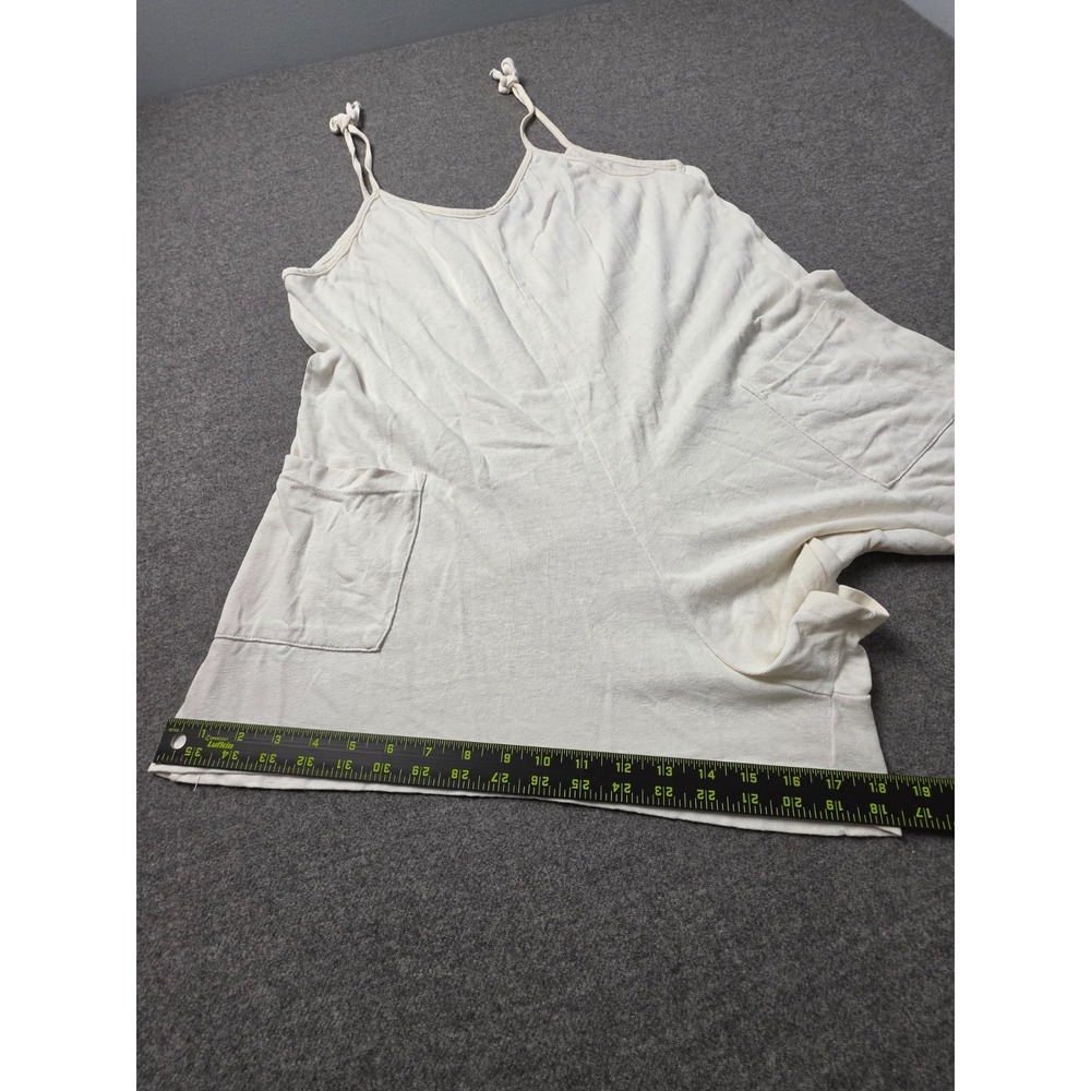Jungmaven Romper Womens Medium Off White Hemp Cotton Tie Strap Patch Pockets - Picture 6 of 9